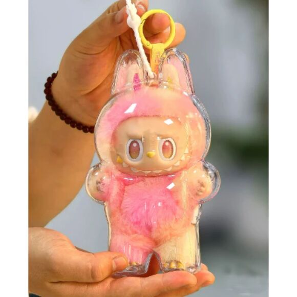 BrightFashions Accessories - Transparent Hard Acrylic Case for Macaron & Big Into Energy Standing Labubu
